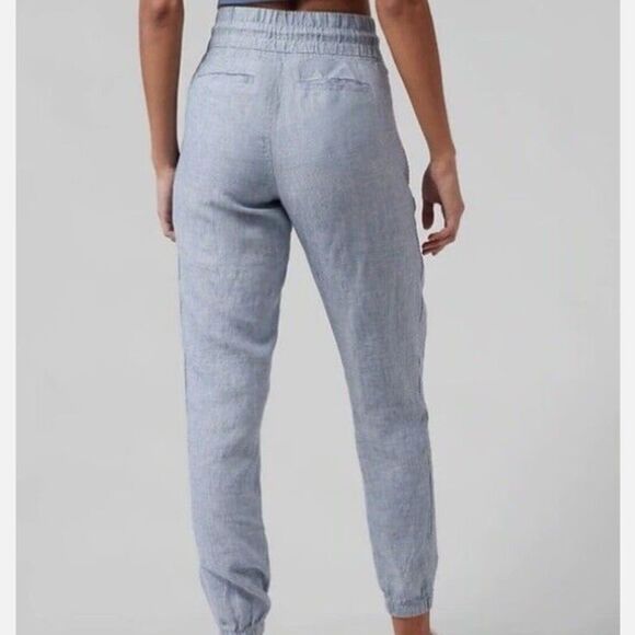 Athleta Cabo Linen Jogger Chambray Blue - Picture 2 of 9
